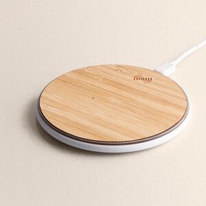 EgotierPro 52519 - Bamboo-Covered 5W Wireless Charging Base BARET