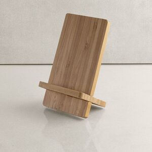 EgotierPro 52521 - Bamboo Phone Holder with Wireless Charging KONGUR